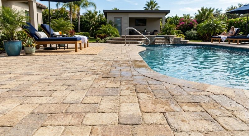 Poolside Hardscaping in Boston, MA
